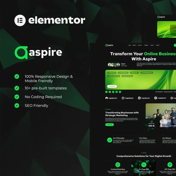 AspireX – Modern Marketing Agency Elementor Kit